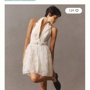 NWT Dress the Population Ivory Saxon Floral Jacquard Minidress (Fit & Flare)